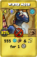 Wizard101 Ice spell card: Winter Moon, Spell ID 4462