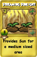 Wizard101 Gardening spell card: Streaming Sunlight, Spell ID 4464