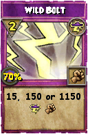 Wizard101 Storm spell card: Wild Bolt, Spell ID 4478