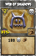 Wizard101 Death spell card: Web of Shadows, Spell ID 4504