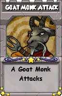 Wizard101 School 16 spell card: Goat Monk Attack, Spell ID 4514