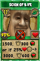 Wizard101 Life spell card: Scion of Life, Spell ID 4518