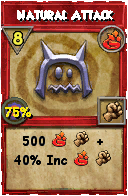 Wizard101 Fire spell card: Natural Attack, Spell ID 4520