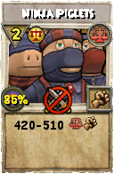 Wizard101 Balance spell card: Ninja Piglets, Spell ID 4525