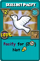 Wizard101 Ice spell card: Skollbot Pacify, Spell ID 4527