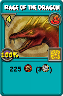 Wizard101 Fire spell card: Rage of the Dragon, Spell ID 4532