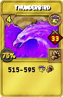 Wizard101 Storm spell card: Thunderbird, Spell ID 4534