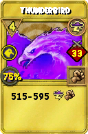 Wizard101 Storm spell card: Thunderbird, Spell ID 4535