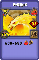 Wizard101 Fire spell card: Phoenix, Spell ID 4536