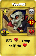 Wizard101 Death spell card: Vampire, Spell ID 4537