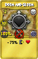 Wizard101 Death spell card: Doom and Gloom, Spell ID 4544