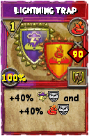 Wizard101 Fire spell card: Lightning Trap, Spell ID 4548