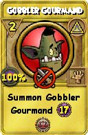Wizard101 Myth spell card: Gobbler Gourmand, Spell ID 4549