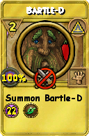 Wizard101 Myth spell card: Bartle-D, Spell ID 4550