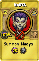 Wizard101 Myth spell card: Nadya, Spell ID 4552