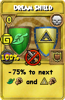 Wizard101 Death spell card: Dream Shield, Spell ID 4554