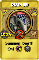 Wizard101 Myth spell card: Death Oni, Spell ID 4561