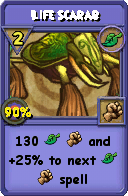 Wizard101 Life spell card: Life Scarab, Spell ID 4564