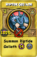 Wizard101 Myth spell card: Riptide Goliath, Spell ID 4568