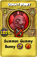 Wizard101 Myth spell card: Gummy Bunny, Spell ID 4576
