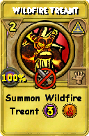 Wizard101 Myth spell card: Wildfire Treant, Spell ID 4579