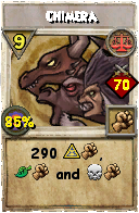 Wizard101 Balance spell card: Chimera, Spell ID 4589