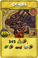 Wizard101 Balance spell card: Chimera, Spell ID 4594