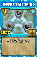Wizard101 Ice spell card: Double Tall Shield, Spell ID 4611
