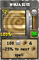 Wizard101 Death spell card: Ninja Slice, Spell ID 4612
