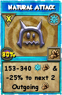Wizard101 Ice spell card: Natural Attack, Spell ID 4638