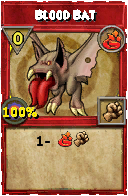 Wizard101 Fire spell card: Blood Bat, Spell ID 4664