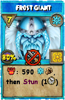Wizard101 Ice spell card: Frost Giant, Spell ID 4672