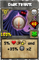 Wizard101 Death spell card: Dark Tribute, Spell ID 4675