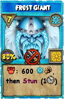Wizard101 Ice spell card: Frost Giant, Spell ID 4679