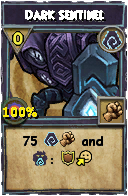 Wizard101 Shadow spell card: Dark Sentinel, Spell ID 4705