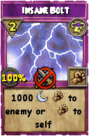 Wizard101 Storm spell card: Insane Bolt, Spell ID 4708