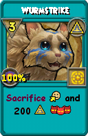 Wizard101 Myth spell card: Wurmstrike, Spell ID 4717