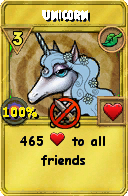 Wizard101 Life spell card: Unicorn, Spell ID 4718