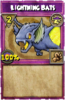 Wizard101 Storm spell card: Lightning Bats, Spell ID 4746