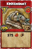 Wizard101 Fire spell card: Krokomummy, Spell ID 4757