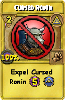 Wizard101 Myth spell card: Cursed Ronin, Spell ID 4768