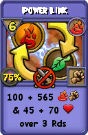 Wizard101 Fire spell card: Power Link, Spell ID 4776