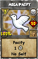Wizard101 Death spell card: Mega Pacify, Spell ID 4782