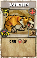 Wizard101 Balance spell card: Sabertooth, Spell ID 4787