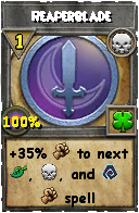 Wizard101 Death spell card: Reaperblade, Spell ID 4793