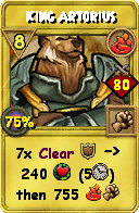 Wizard101 Fire spell card: King Artorius, Spell ID 4794