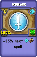 Wizard101 Ice spell card: Iceblade, Spell ID 4797