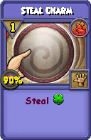 Wizard101 Fire spell card: Steal Charm, Spell ID 4802
