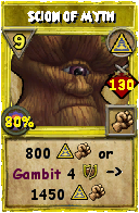 Wizard101 Myth spell card: Scion of Myth, Spell ID 4813