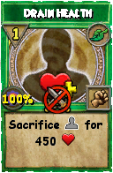 Wizard101 Life spell card: Drain Health, Spell ID 4817